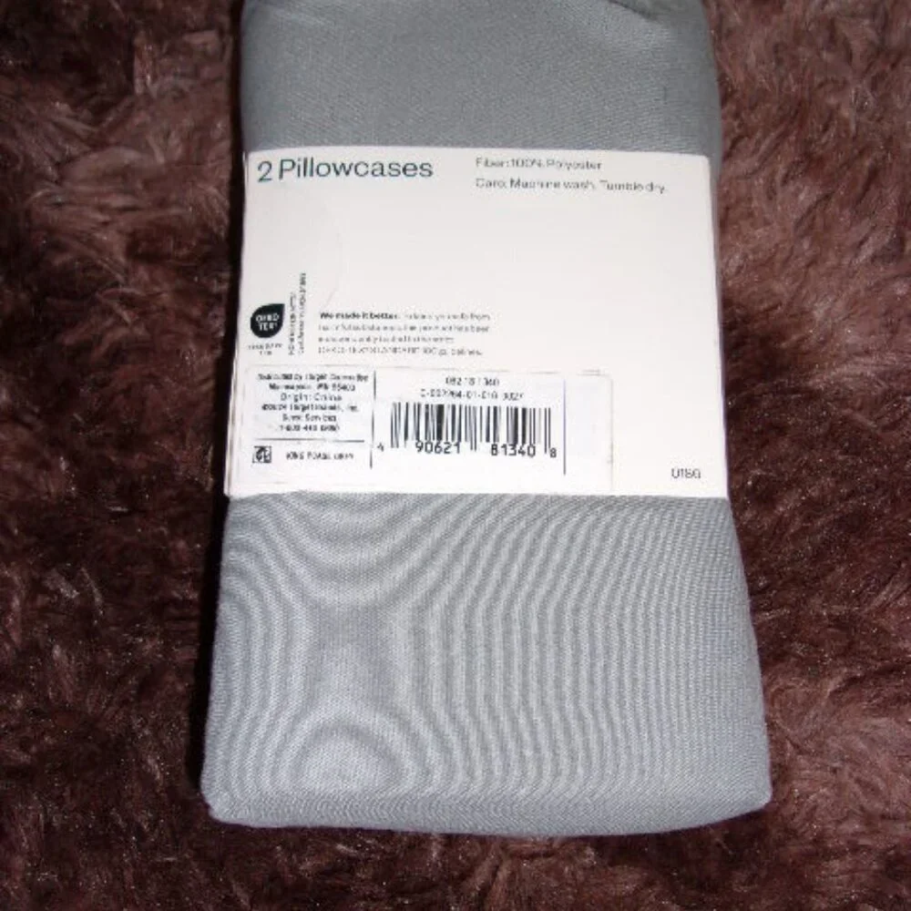 Room Essentials King Pillowcase Set Gray New